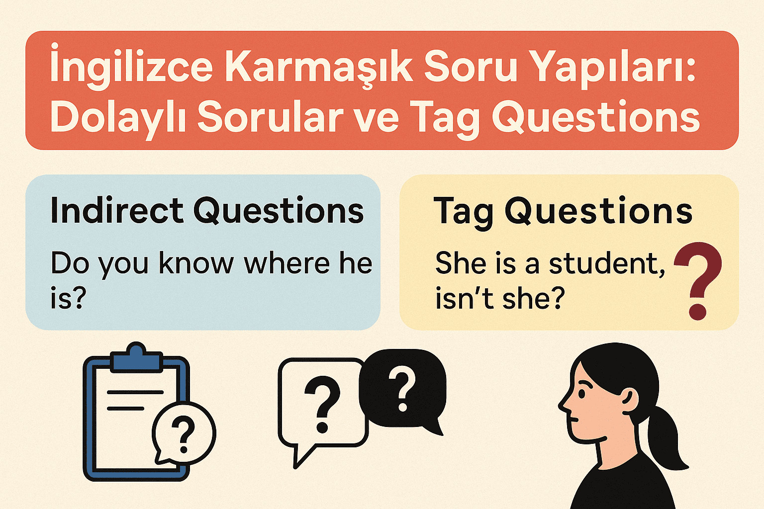 İngilizce Karmaşık Soru Yapıları: Dolaylı Sorular ve Tag Questions