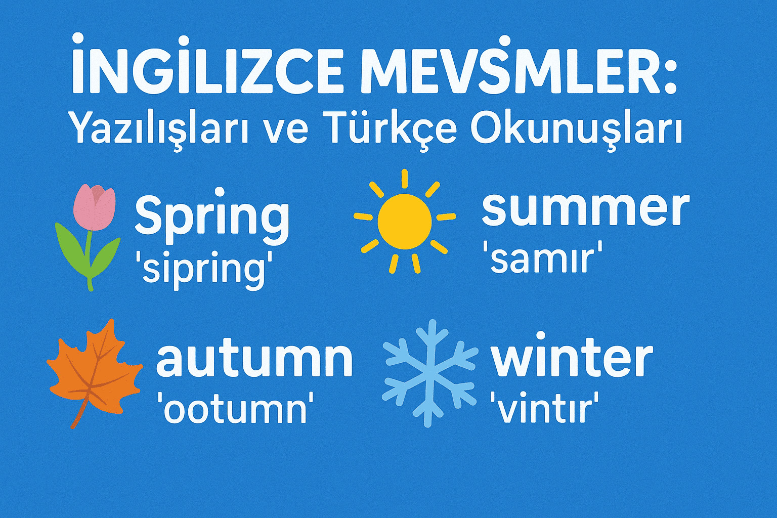 İngilizce Mevsimler: Yazılışları ve Türkçe Okunuşları