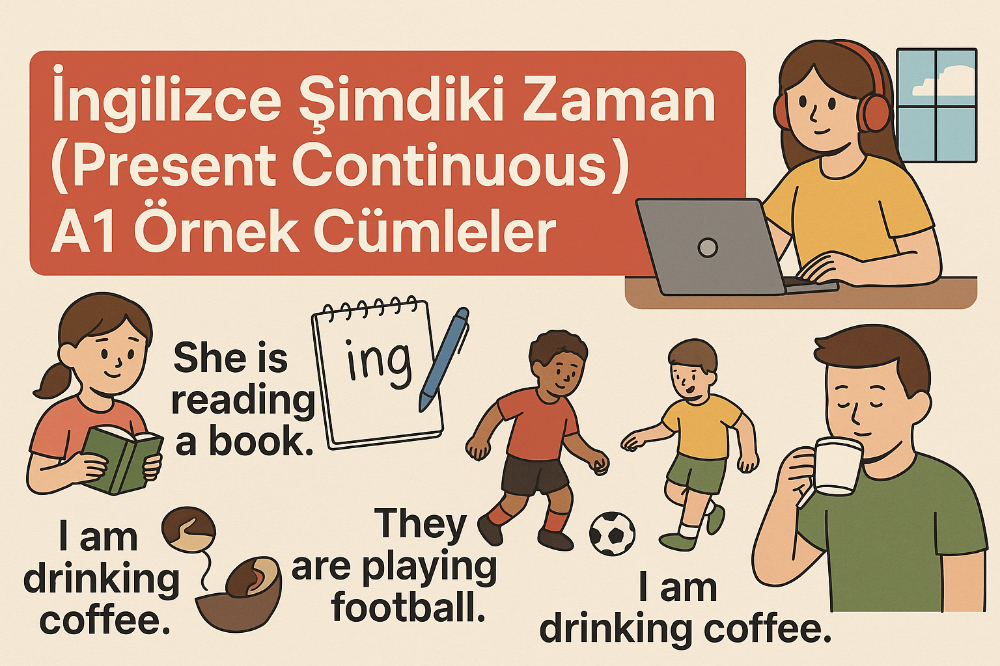 İngilizce Şimdiki Zaman (Present Continuous) A1 Örnek Cümleler