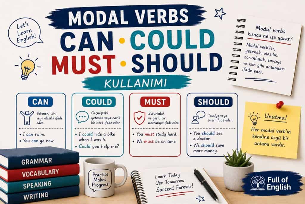 Modal Verbs: Can, Could, Must, Should Kullanımı | Full of English ...